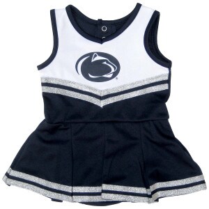 navy and white infant cheerleading dress uniform with Penn State Athletic Logo